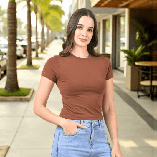 Brown Crop Top
