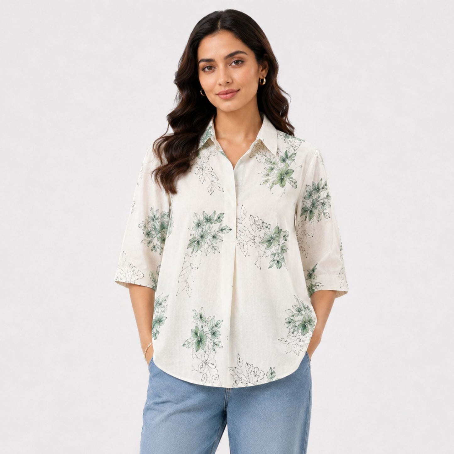 Stylish Floral Cotton Top