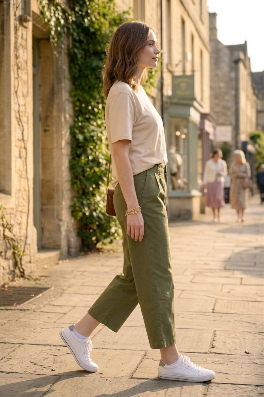 Beige Solid T-Shirt