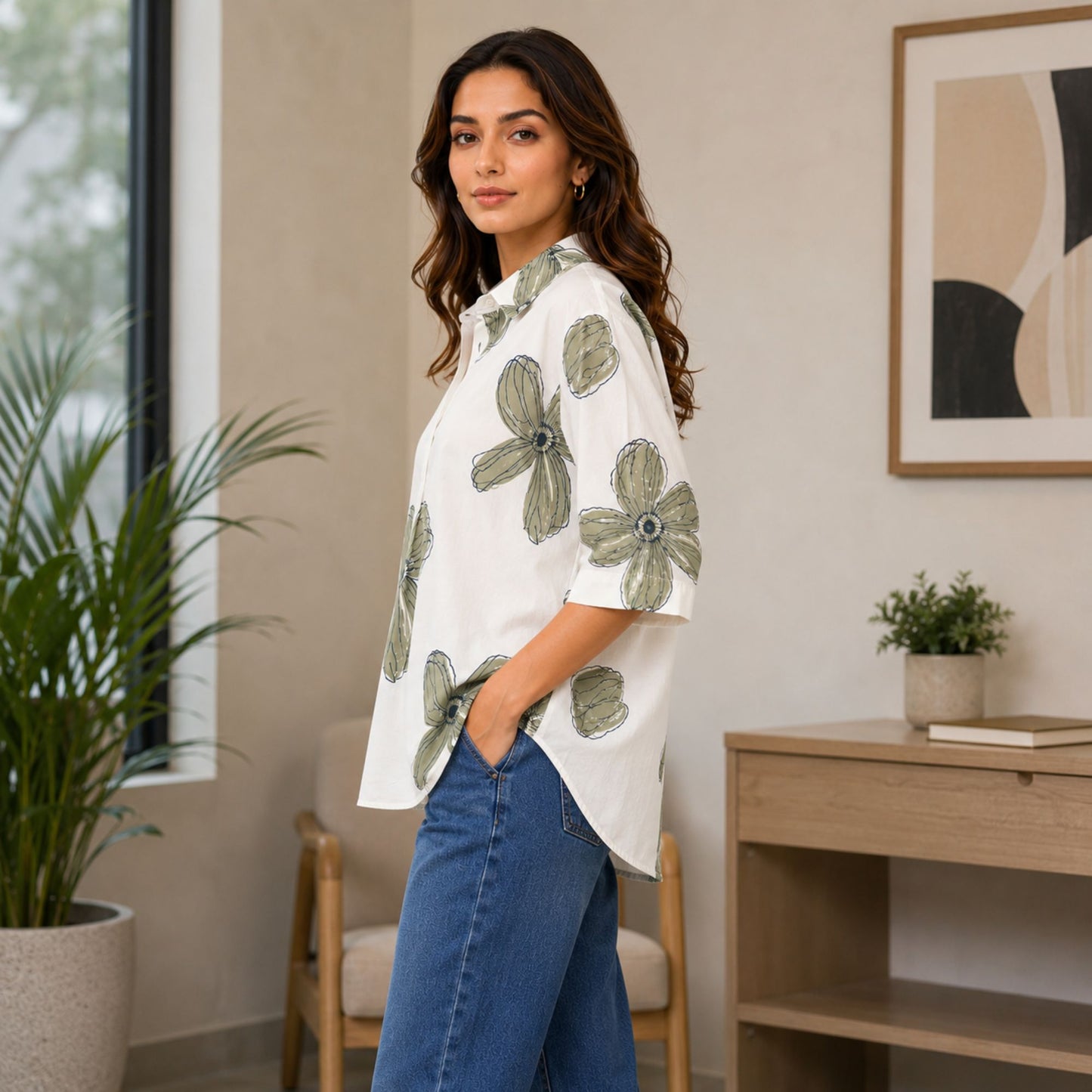 Elegant Floral Print Top