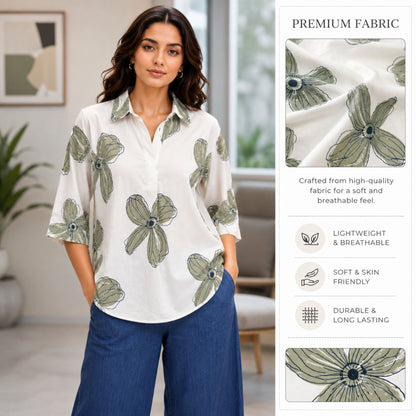 Elegant Floral Print Top