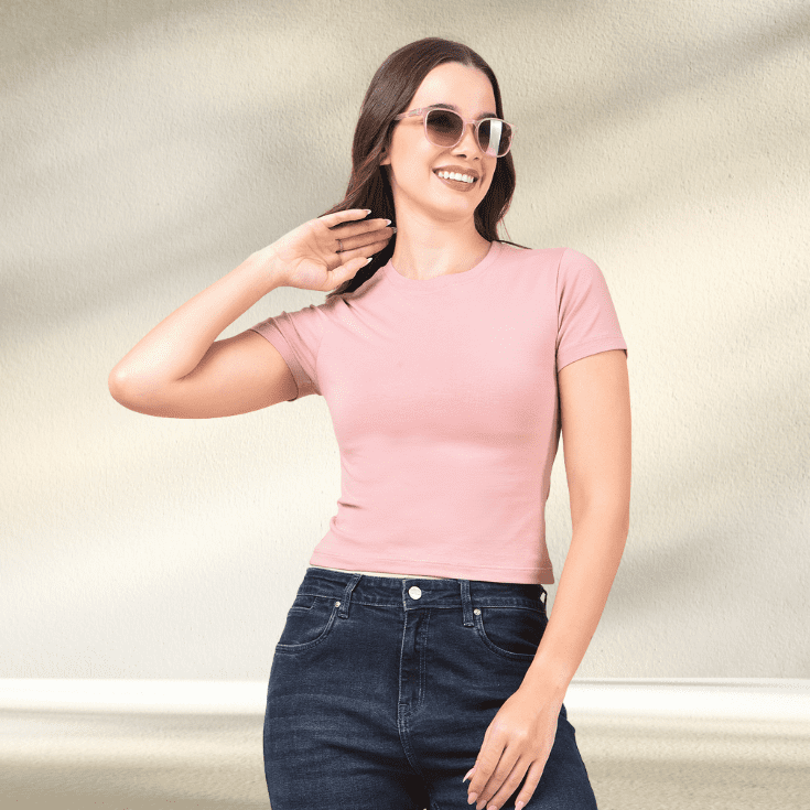 Solid Pink Crop Top