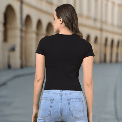 Black Slim Fit Crop Top