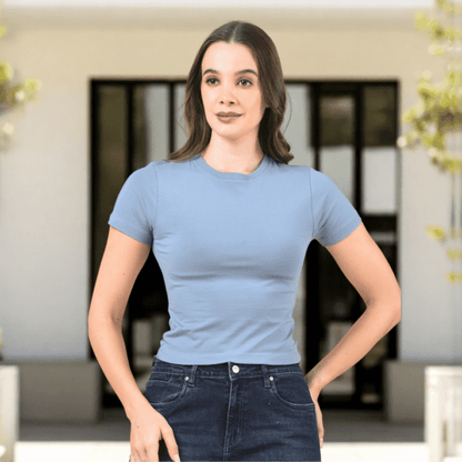 Sky Blue Crop Top