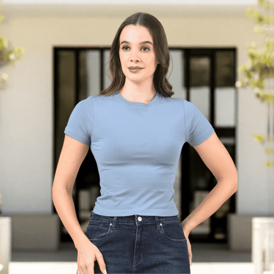 Sky Blue Crop Top