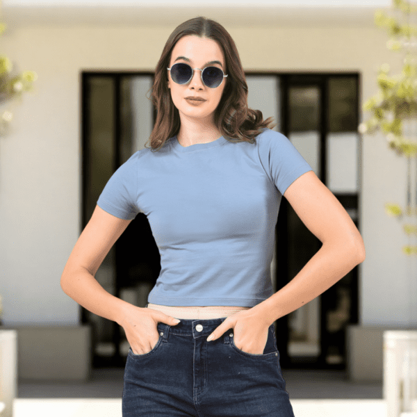 Sky Blue Crop Top