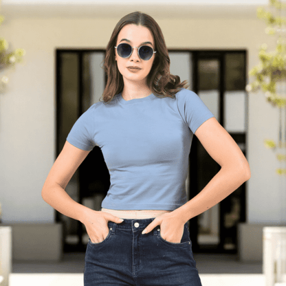 Sky Blue Crop Top