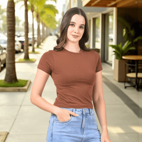 Brown Crop Top