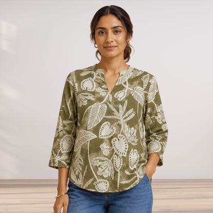 Olive Green Short Kurti