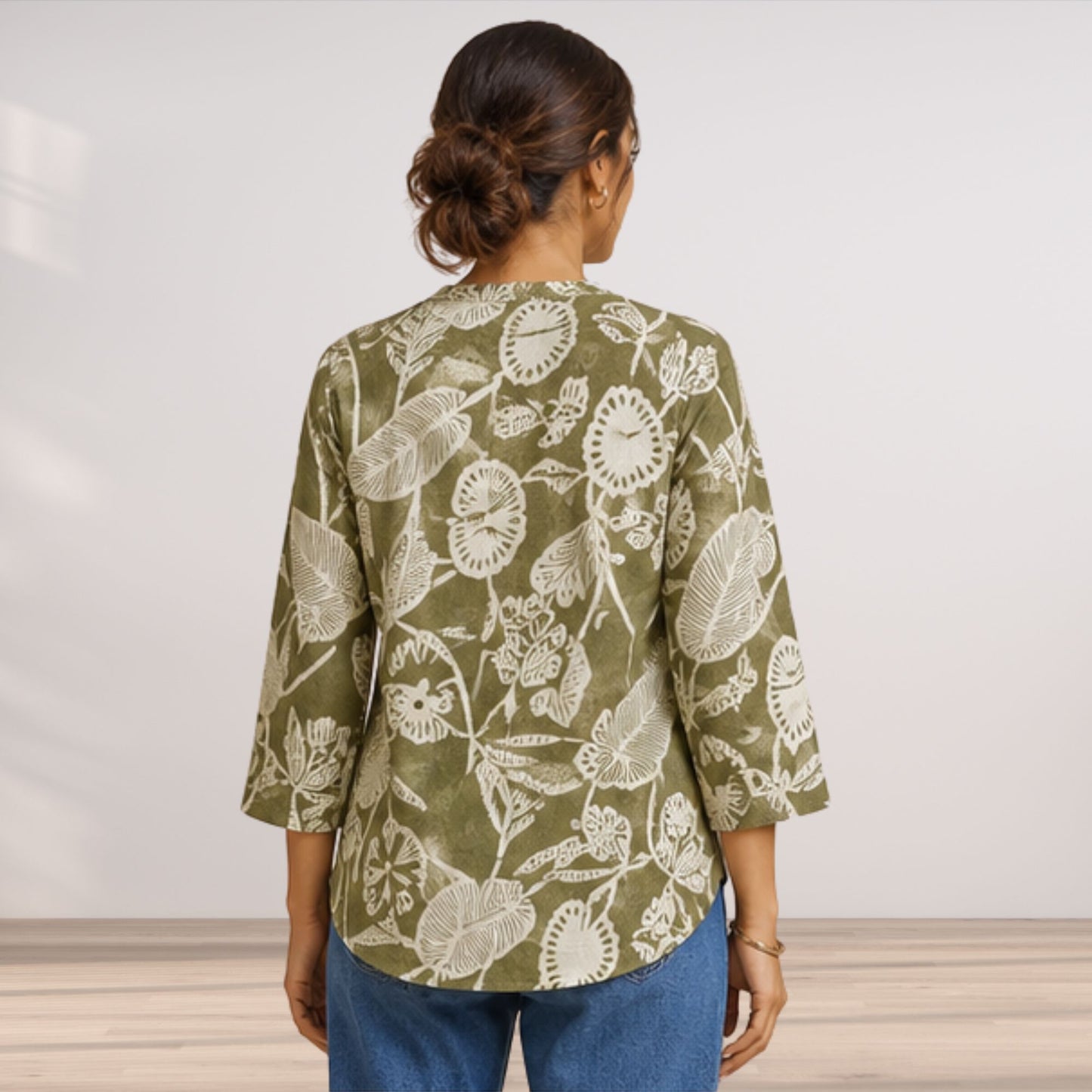 Olive Green Short Kurti