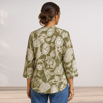 Olive Green Short Kurti