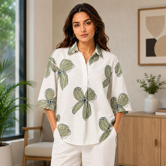 Elegant Floral Print Top