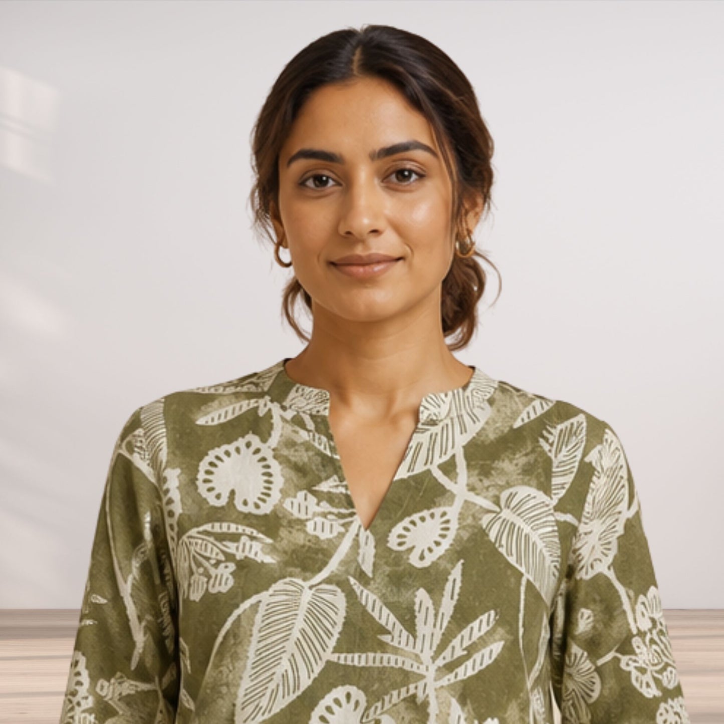 Olive Green Short Kurti