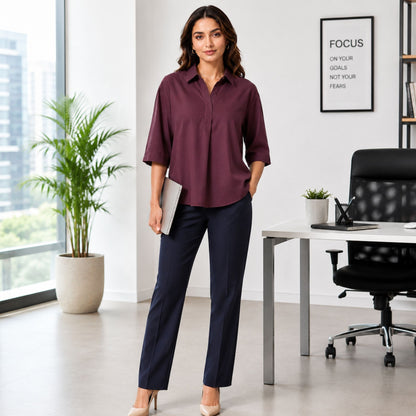 Elegant Solid Cotton Top