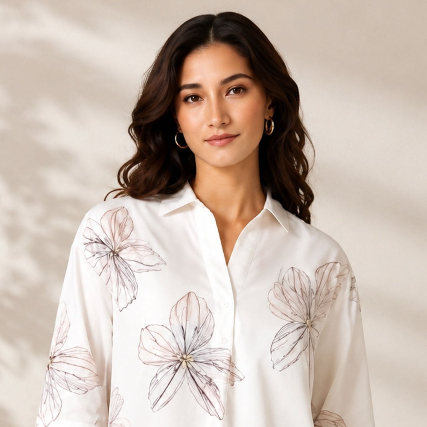 Cotton Floral Print Top