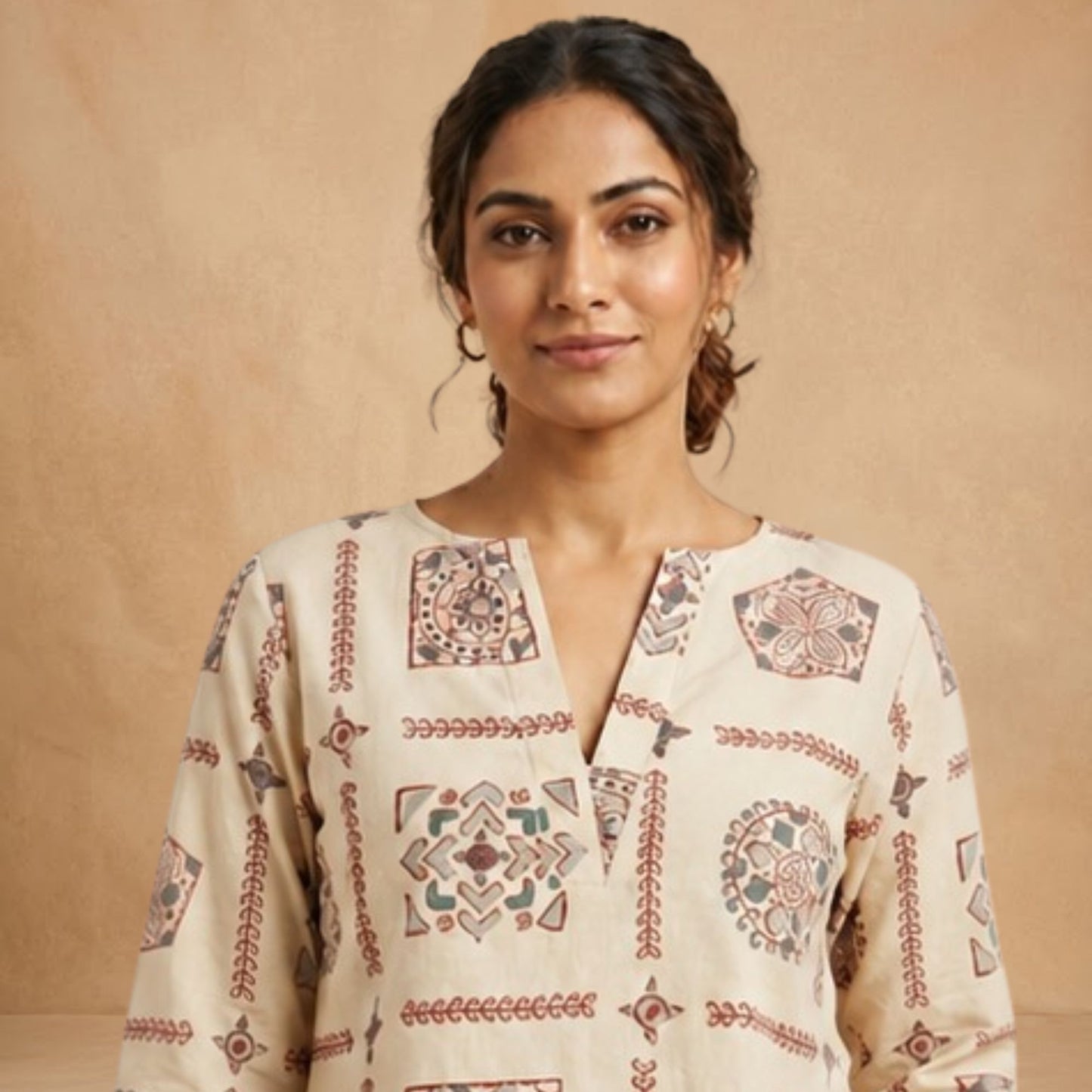 Beige Short Kurti