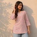 Pink Printed Cotton Kurti