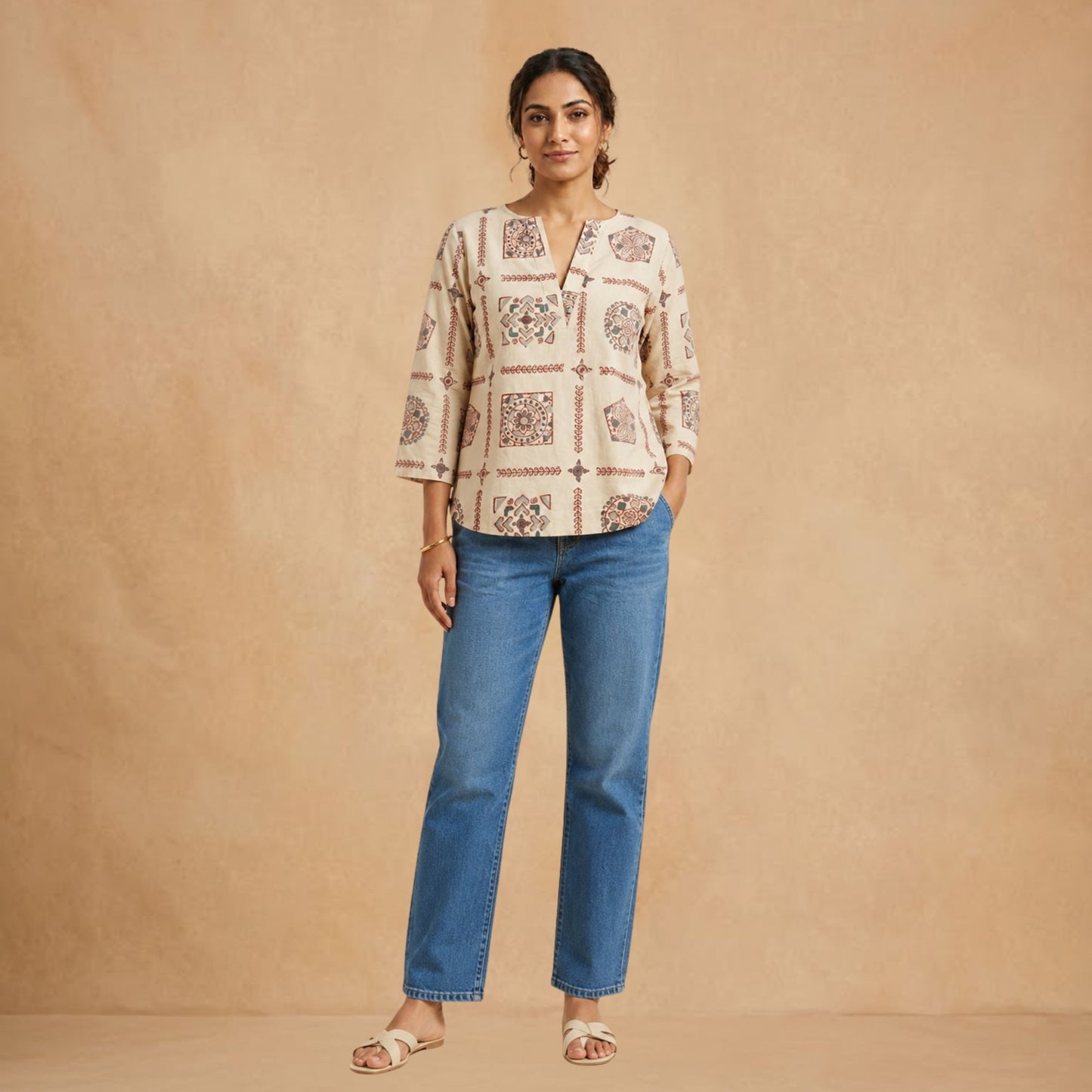 Beige Short Kurti