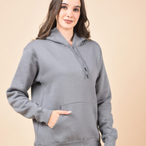 Solid Grey Pullover Hoodie