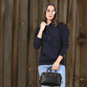 Solid Navy Pullover Hoodie