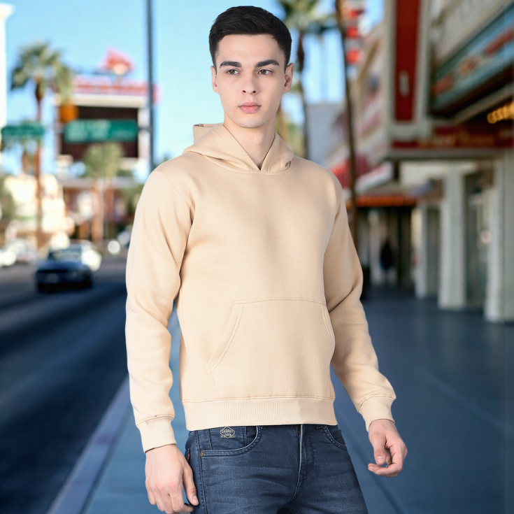 Solid Beige Hoodie - Image 5