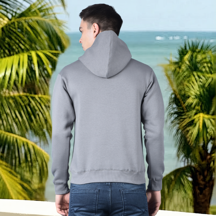 Solid Grey Pullover Hoodie - Image 6