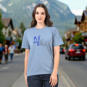 Steel Blue Graphic Attitude Cotton T-Shirt