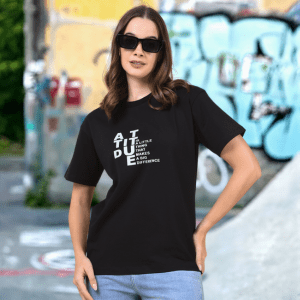 Black Graphic Cotton T-Shirt