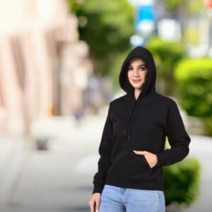 Solid Black Pullover Hoodie