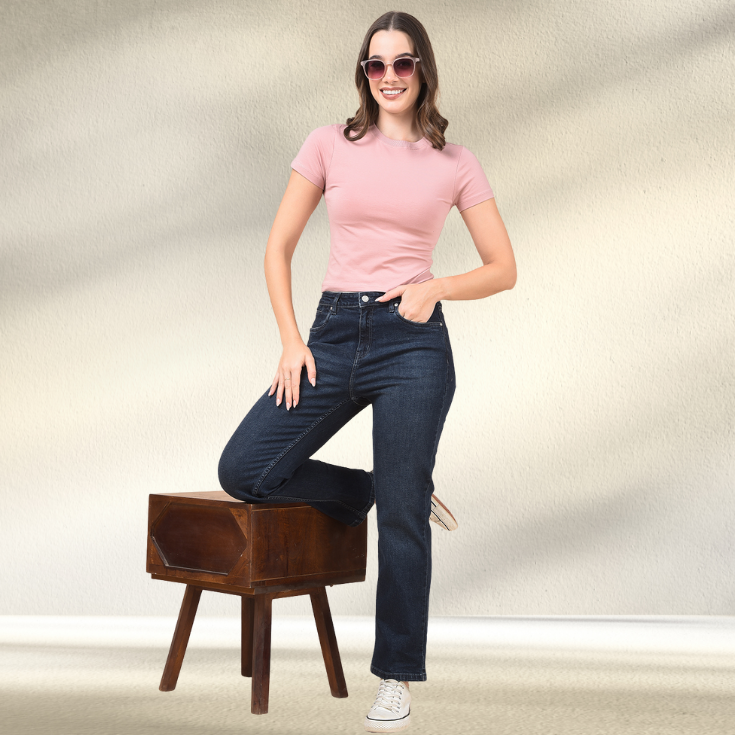 Pink Cotton Crop Top Slim Fit - Image 5