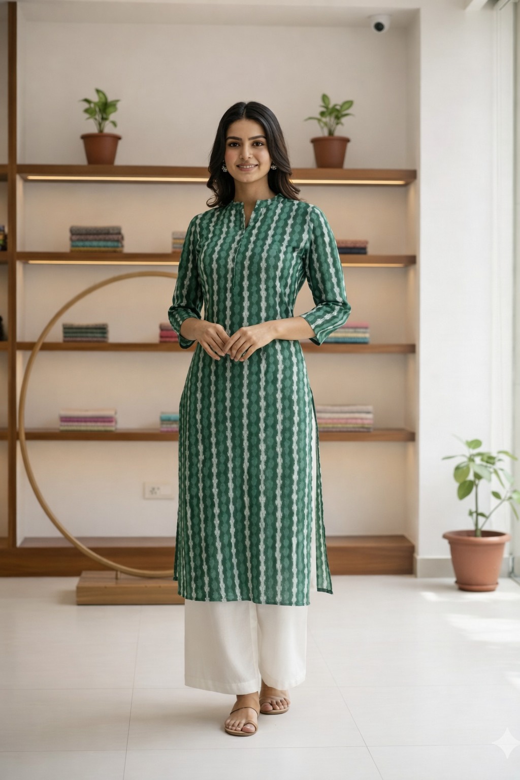 Green Striped Kurti - Image 5