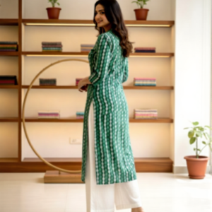 Green Striped Kurti