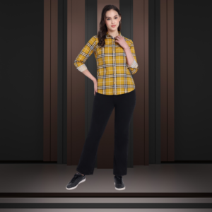 Mustard Yellow Check Women’s Shirt