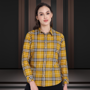 Mustard Yellow Check Women’s Shirt