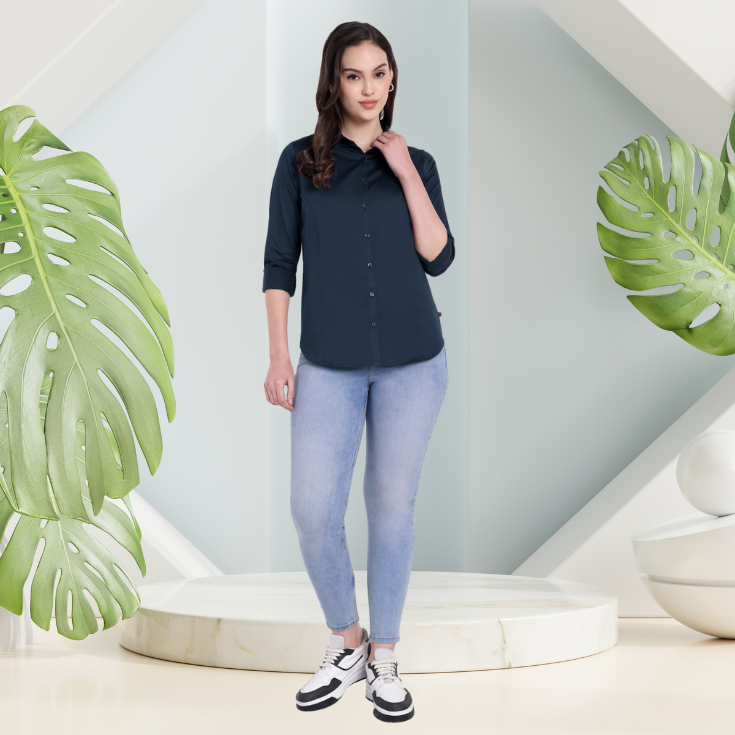 Navy Blue Formal Shirt - Image 4