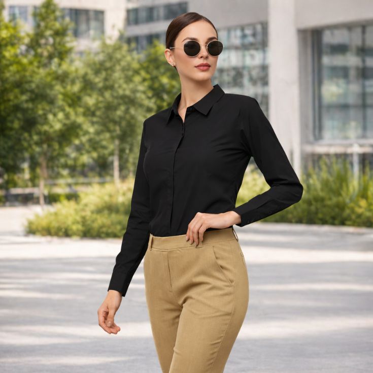 Women Black Formal Shirt